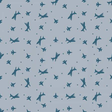 Coming Home Airplane Fabric - C14427 - Gray - Airplanes - Cotton Fabric