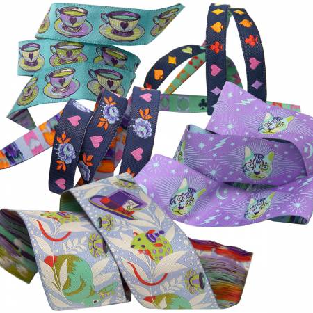 Tula Pink Curiouser Daydream Designer Pack - #DP-94CCDAY - Renaissance Ribbons by Tula Pink - 5 Designs (I yard each)