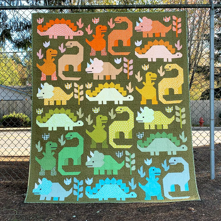 Elizabeth Hartman Quilt Pattern - Dinosaurs - Elizabeth Hartman - #EH058 - Quilt Pattern