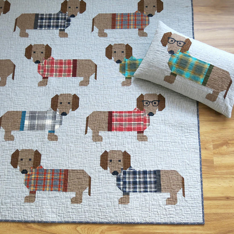 Elizabeth Hartman Quilt Pattern - Dogs in Sweaters - Elizabeth Hartman - #EH034 - Quilt Pattern