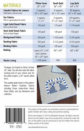Elizabeth Hartman Quilt Pattern - Lana Lemur - Elizabeth Hartman - #EH050 - Quilt Pattern