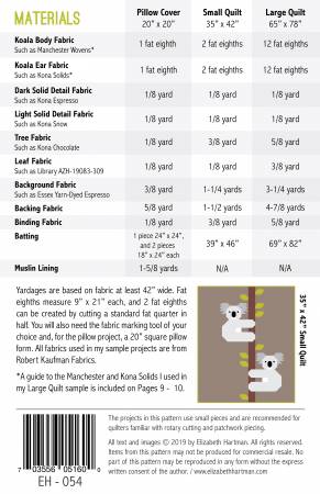 Elizabeth Hartman Quilt Pattern - Koalas - Elizabeth Hartman - #EH054 - Quilt Pattern