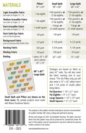 Elizabeth Hartman Quilt Pattern - Armadillos - Elizabeth Hartman - #EH065 - Quilt Pattern