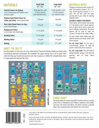 Elizabeth Hartman Quilt Pattern - Robots - Elizabeth Hartman - #EH066 - Quilt Pattern