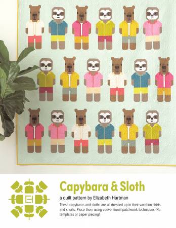 Elizabeth Hartman Quilt Pattern - Capybara and Sloth - Elizabeth Hartman - #EH079 - Quilt Pattern