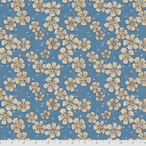 Free Spirit Fabric - Nocturnal Bloom Blue - PWCD004.XBLUE - Cori Dantini - Floral - Halloween - Cotton Fabric