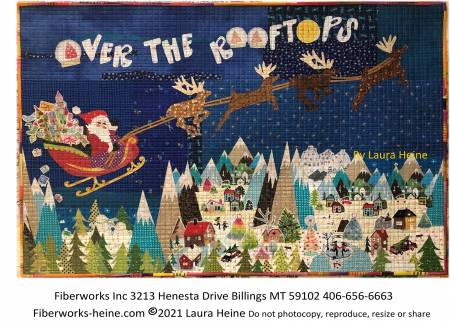 Laura Heine Over the Rooftops Collage Quilt Pattern - #FWLHOTR - Fiberworks Inc - Quilt Pattern