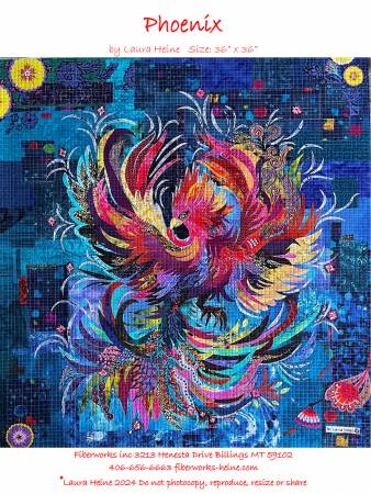 Laura Heine Phoenix Collage Pattern - #FWLHPHNX - Fiberworks Inc - Quilt Pattern - Bird