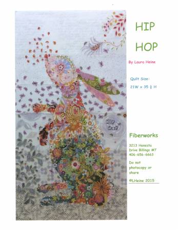Laura Heine Rabbit Collage Pattern - Hip Hop Rabbit - #LHFWHIP - Fiberworks Inc - Quilt Pattern - Bunny