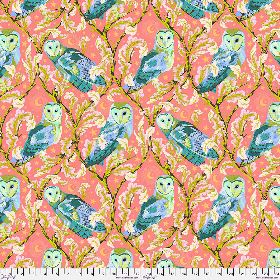 Free Spirit Moon Garden Fabric - Tula Pink - Night Owl - Dawn - PWTP197 - Cotton Fabric
