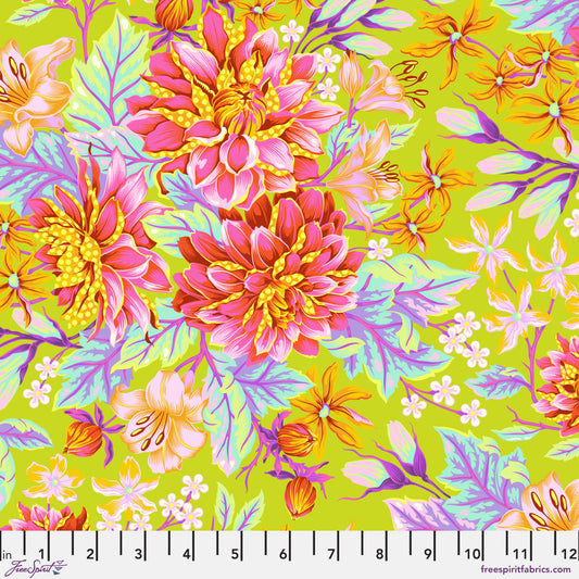 Free Spirit Untamed Fabric - Hello Dahlia - Untamed - Moonbeam - PWTP234.MOONBEAM - Tula Pink - Cotton Fabric