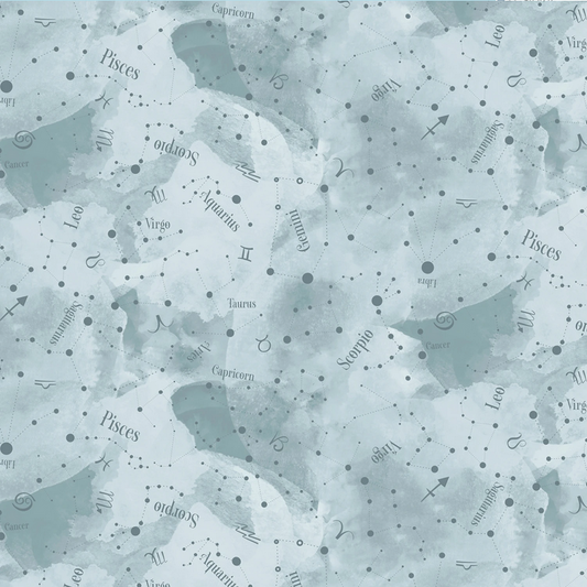 P&B Textiles Celestial Fabric - Celestial Seasons by Jacqueline Wild - Zodiac Constellations - Scorpio - Pisces - Cotton Fabric