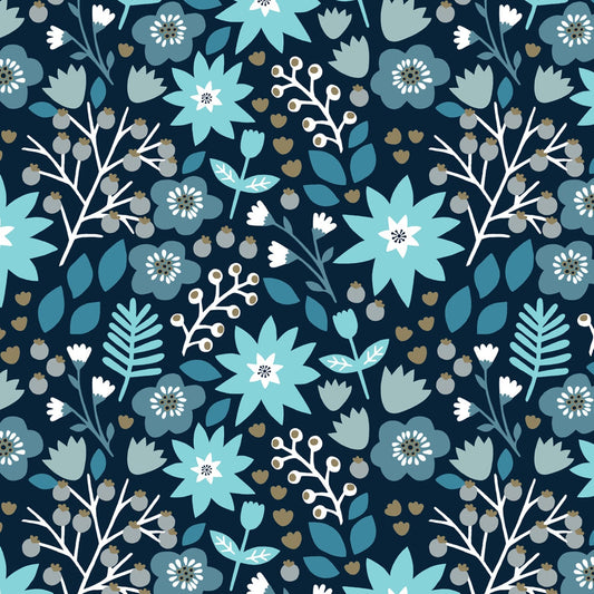 Dashwood Studio - Starlit Hollow - Metallic - Sian Summerhayes - SHOL 1691 - Floral - Flowers - Cotton Fabric