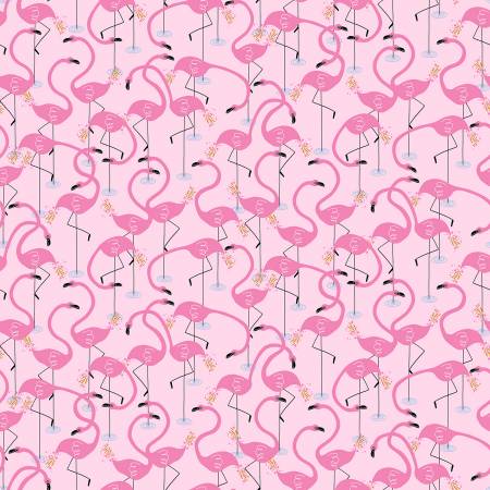 Dear Stella Flamingo Fabric - Pink Flamingle - Alphabet Soup by Dear Stella Collection - Cotton