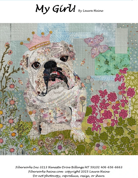 Laura Heine My Girl Bulldog Collage Pattern - #FWLHMG - Fiberworks Inc - Quilt Pattern - Dog