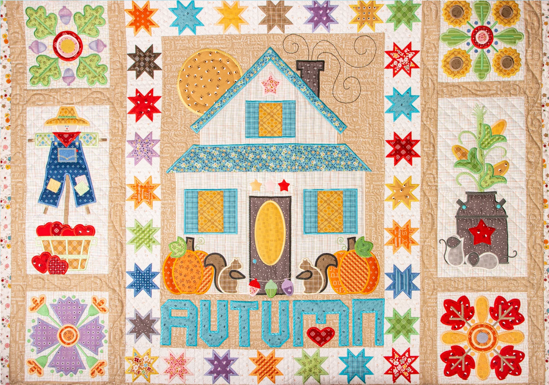 Riley Blake Machine Embroidery - Autumn Love Quilt Projects - Machine Embroidery USB - #ME018ALQ24R2 - Lori Holt - USB Pattern