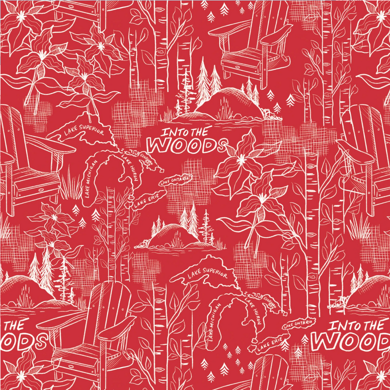 Camelot Fabric - Oh Canada - Red Into the Woods - #36250104-01 - Cotton Fabric