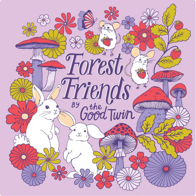 Cloud 9 Forest Friends Fat Quarters - 14 Fat Quarters Bundle - Organic Cotton - Rabbit - Mouse - Squirrel - Raccoon - Bear - Deer
