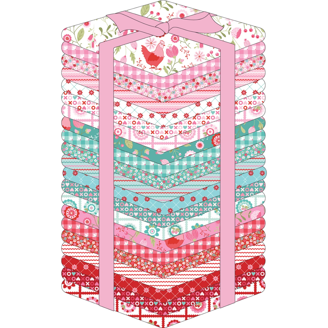 Poppie Cotton Fat Quarters - Smitten Chicken - #SN251128 - 21 Fat Quarters Bundle - Cotton Fabric