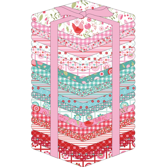 Poppie Cotton Fat Quarters - Smitten Chicken - #SN251128 - 21 Fat Quarters Bundle - Cotton Fabric