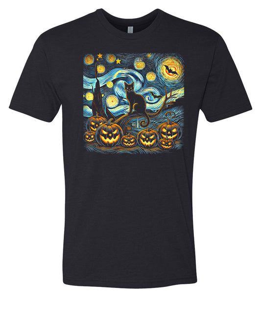 Starry Night Halloween Cat