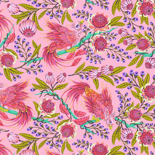 Free Spirit Tula Pink Legendary Fabric - Hot Wings - Wild Orchid - PWTP281 - Cotton Fabric