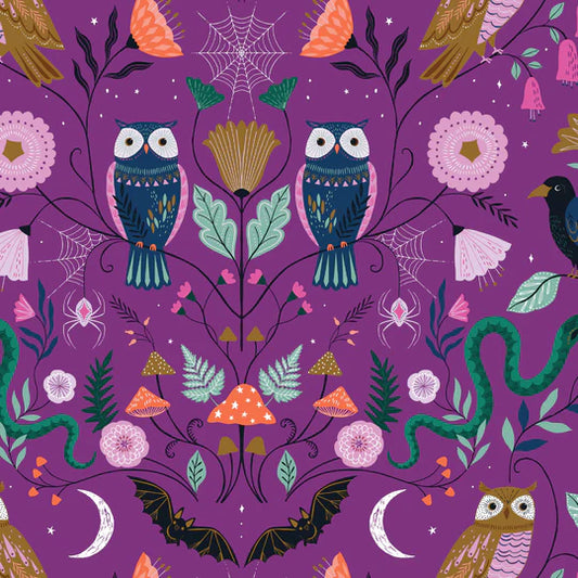 Dashwood Studio Fabric - Twilight - Owl - Cotton Fabric