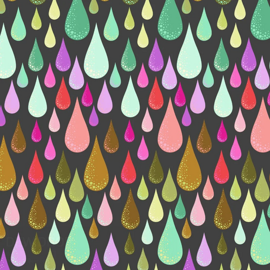 Free Spirit Tula Pink Fabric - Prince Charming Deja Vu - Dew Drops - Licorice - #PWTP275.LICORICE - Cotton Fabric