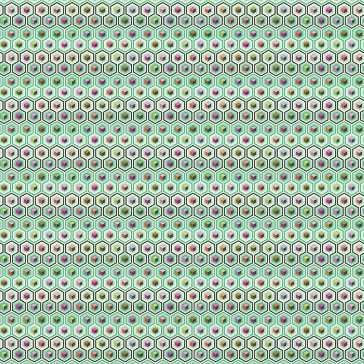 Free Spirit Tula Pink Fabric - Prince Charming Deja Vu - Hex Box - Sweetmint - #PWTP280.SWEETMINT - Cotton Fabric