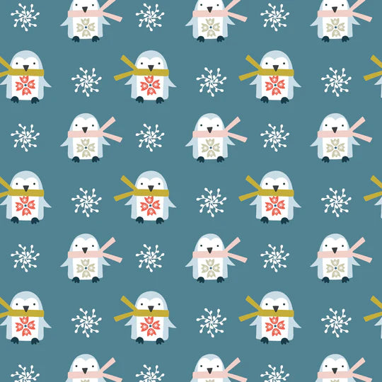 Dashwood Studio Fabric - Winter Folk - Nordic Penguins - WINT-2143 - Cotton Fabric