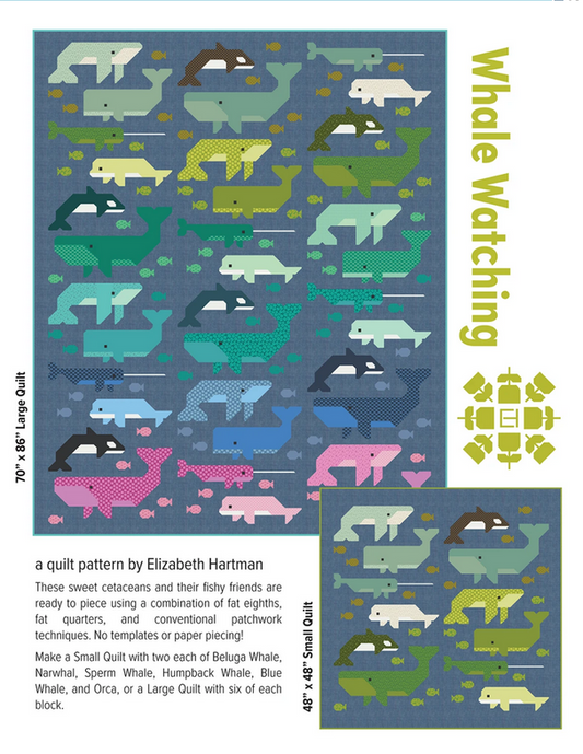 Elizabeth Hartman Quilt Pattern - Whale Watching - Elizabeth Hartman - #EH087 - Quilt Pattern - Whales