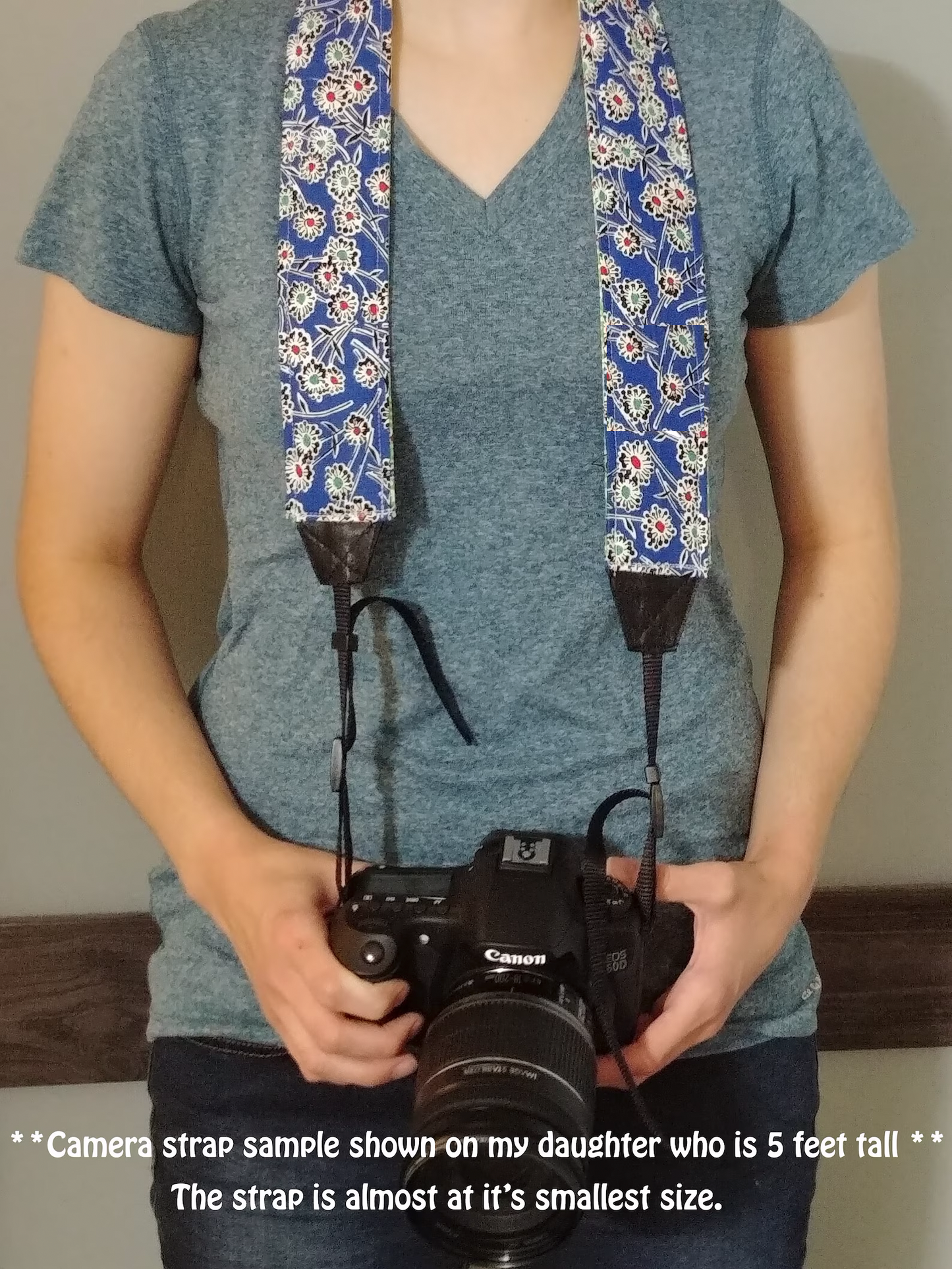 Hedgehog Adjustable Handmade Fabric Camera Strap - DSLR Strap - Photography Accessories - Woodland - Animal - Floral