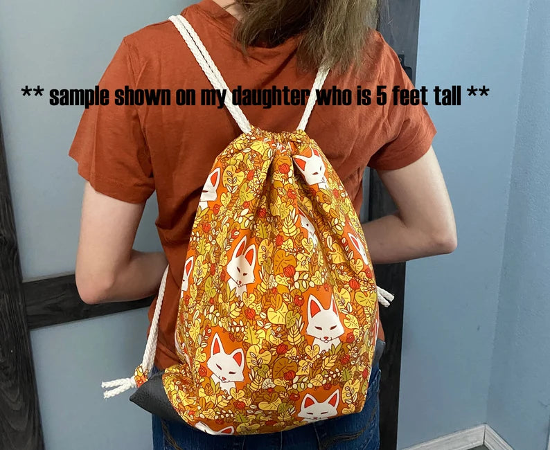 Bird Drawstring Bag – Drawstring Backpack - On the Go Bag - Toy Sack - Ornaments - Owl - Birds - Floral